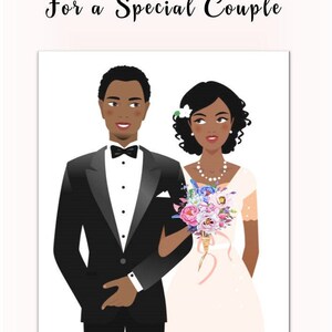 JW Wedding greeting card for a black couple