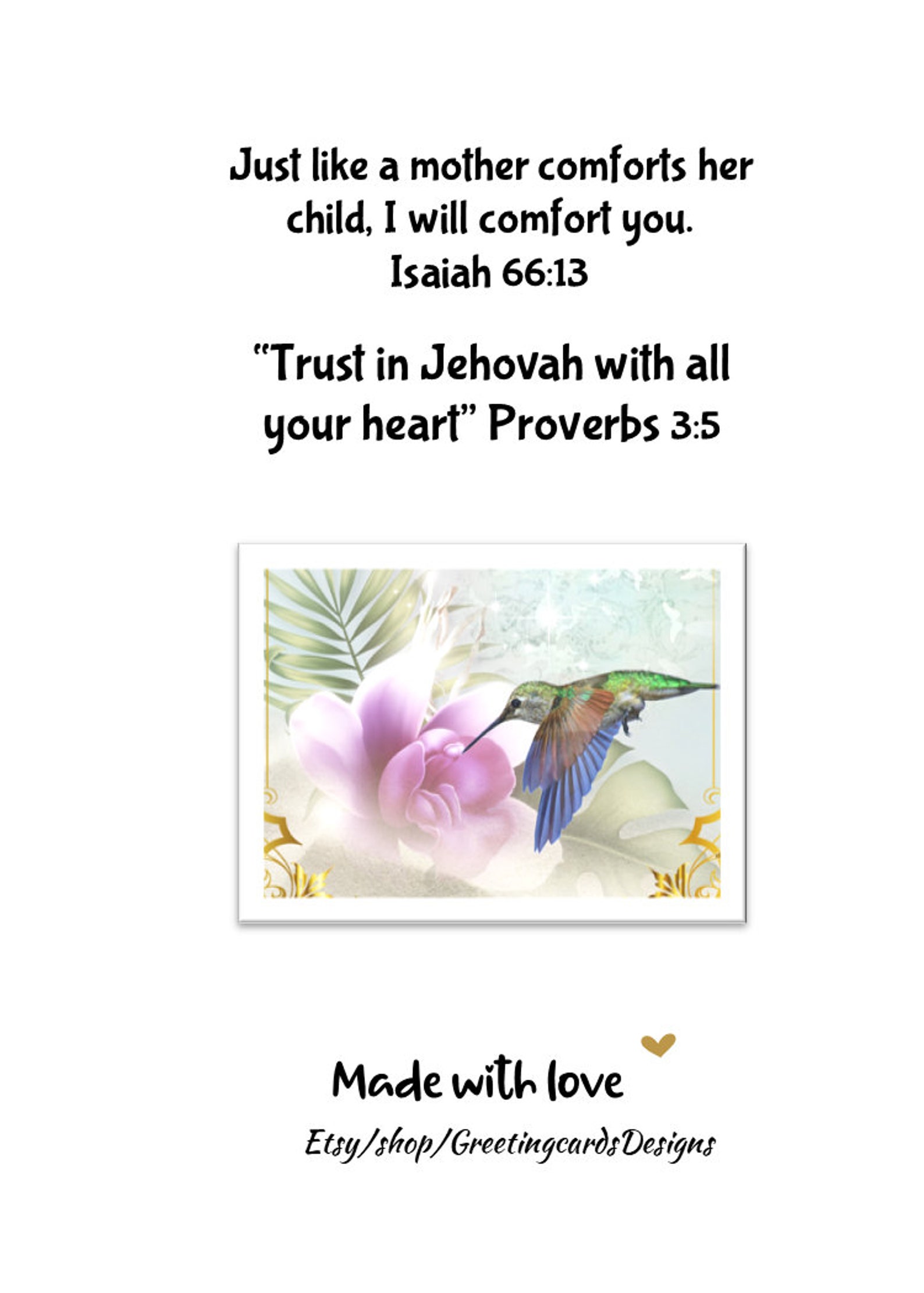 JW Sympathy Card Jehovah's Witnesses Greeting Cards Etsy Australia