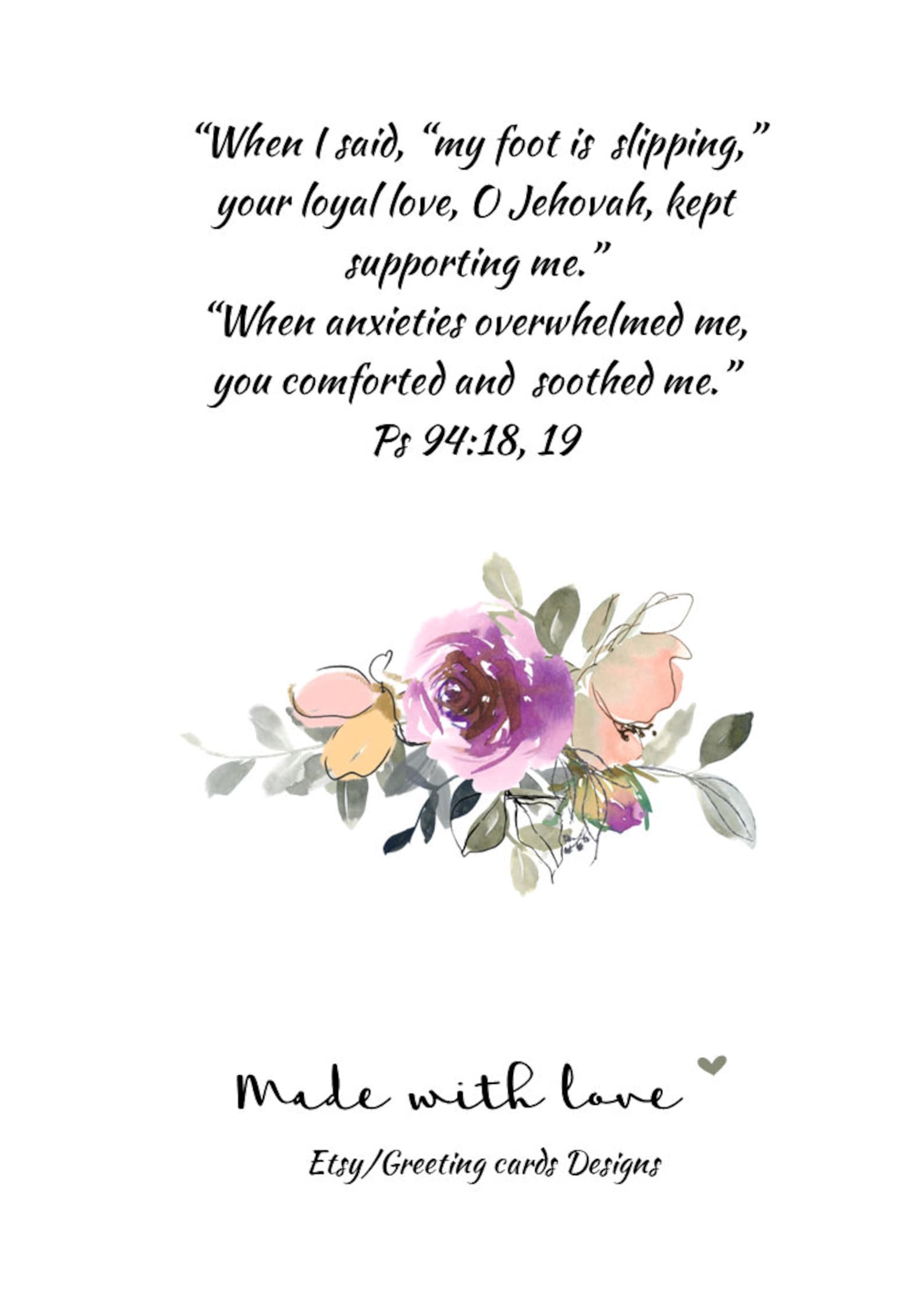 JW Sympathy Cards Jehovah's Witnesses Etsy