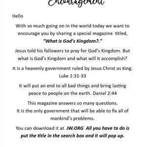 JW Letter writing for special campaign