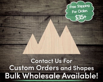 Wood Mountain Range Cutout Wooden Shape Craft Embellishments Gift Unfinished Blanks DIY Projects MG001113 20cm