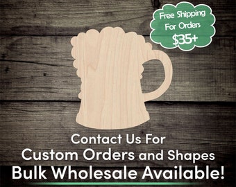 Beer Mug 001 Wooden Shape Cutout for Crafting Home /& Room D\u00e9cor and other DIY projects Many Sizes Available