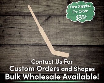Goalie Stick Unfinished Wood Cutout Shape - Laser Cut DIY Craft Bulk Wholesale Pricing Engraved