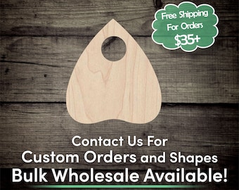 Planchette Unfinished Wood Cutout Shape - Laser Cut DIY Craft Bulk Wholesale Pricing Engraved