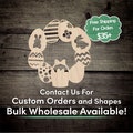 Easter Egg Wreath Basket Unfinished Wood Cutout Shape - Laser Cut DIY Craft Bulk Wholesale Pricing Engraved