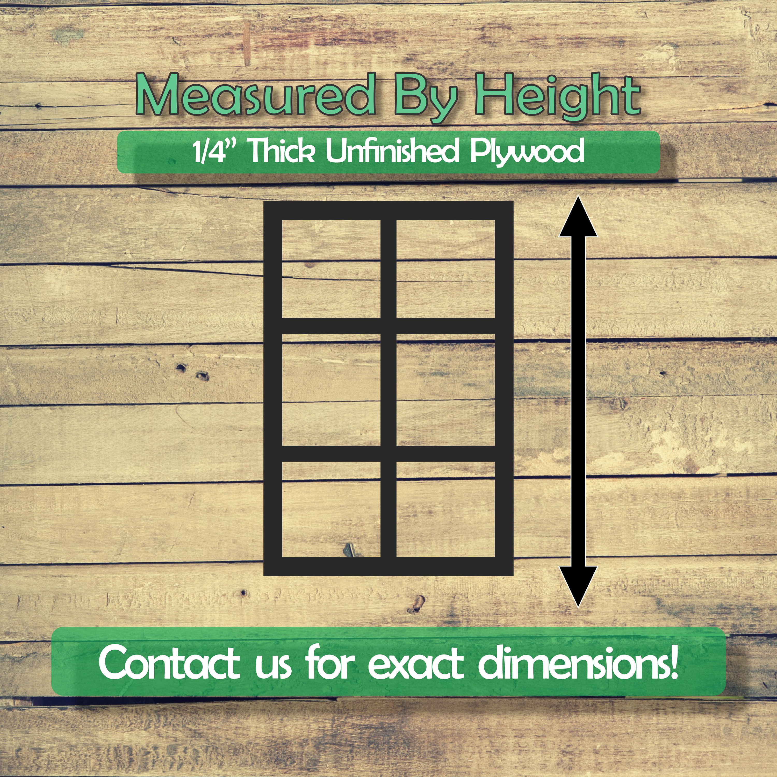 Rectangular Window Cutouts Rectangle Window Unfinished Wood Cutout Shape - Laser Cut DIY Craft ...