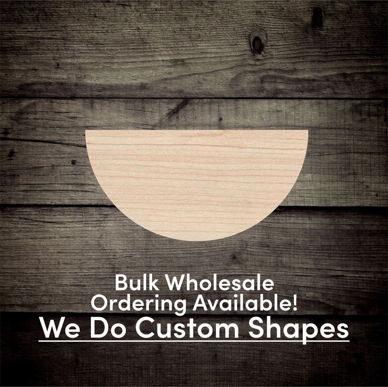 Half Circle Wood Unfinished Cutout Laser Cut DIY Craft