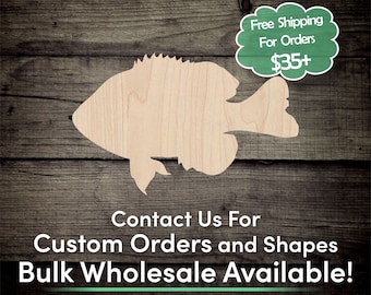 Fish  Unfinished Wood Cutout Shape - Laser Cut DIY Craft Bulk Wholesale Pricing Engraved