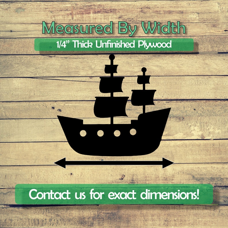 Pirate Ship Unfinished Wood Cutout Shape Laser Cut DIY Craft Etsy Ireland