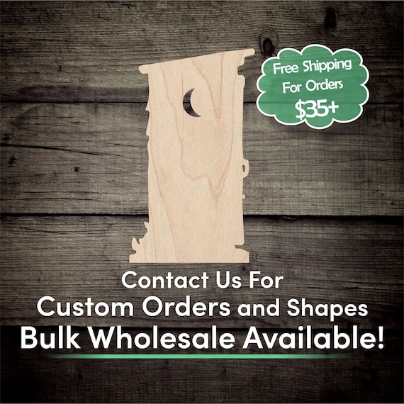 Building Outhouse - Laser Cut Out Unfinished Wood Craft Shape BLD2 Building Outhouse - Laser Cut Out Unfinished Wood Craft Shape BLD2