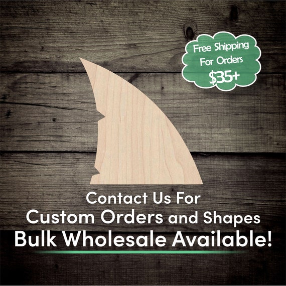 Shark - Laser Cut Out Unfinished Wood Craft Shape SEA6 Shark - Laser Cut Out Unfinished Wood Craft Shape SEA6