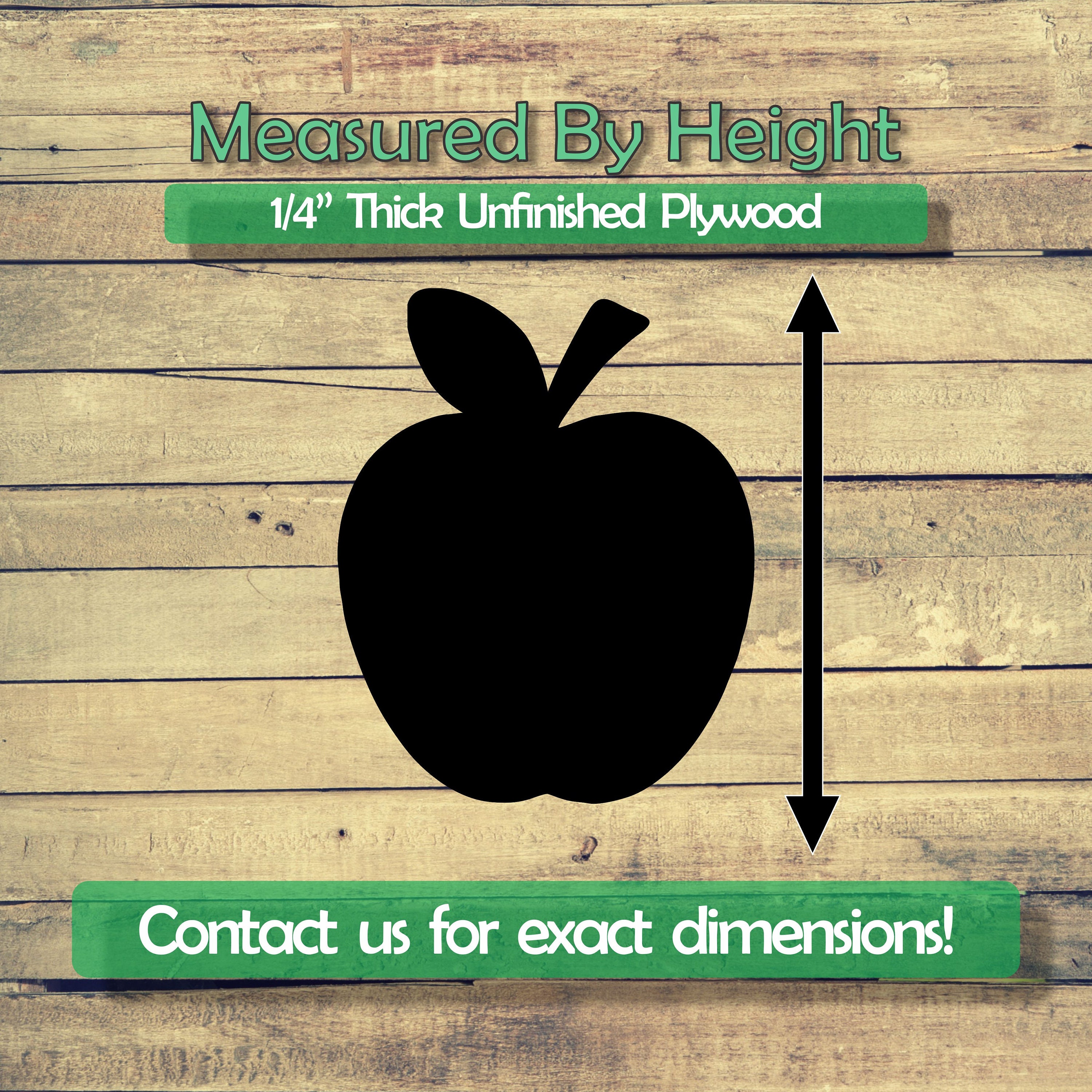 Apple Unfinished Wood Cutout Shape - Laser Cut DIY Craft Bulk Wholesale ...