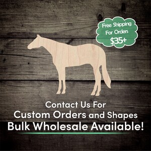 Standing Horse Unfinished Wood Cutout Shape - Laser Cut DIY Craft Engraved