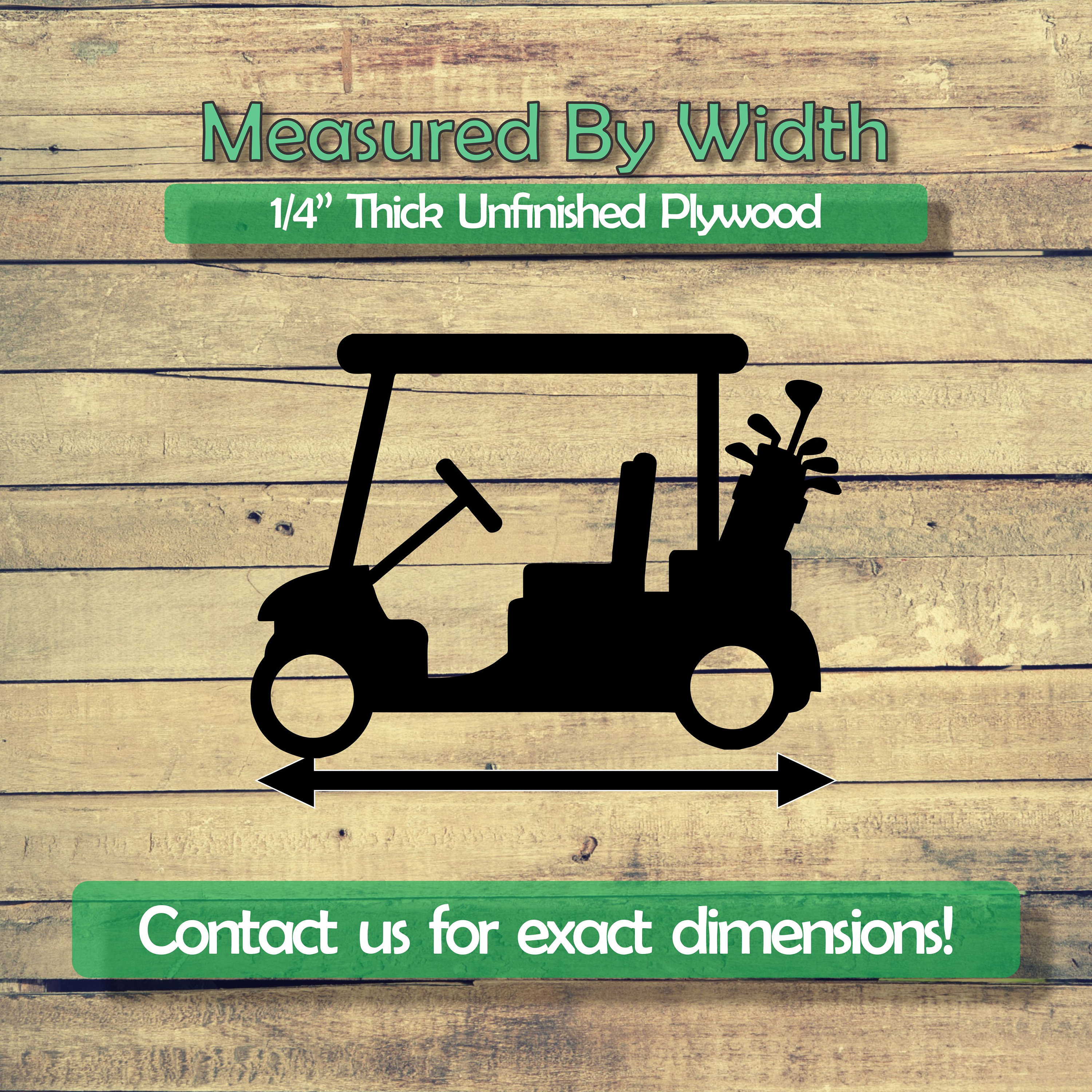 Golf Cart Unfinished Wood Cutout Shape - Laser Cut DIY Craft Bulk