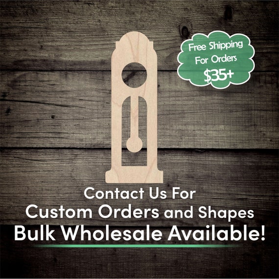 Clock Grandfather - Laser Cut Out Unfinished Wood Craft Shape DCR39 Clock Grandfather - Laser Cut Out Unfinished Wood Craft Shape DCR39