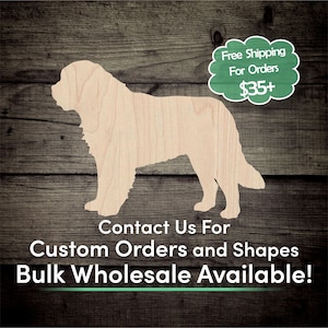 Saint Bernard Unfinished Wood Cutout Shape - Laser Cut DIY Craft Bulk Wholesale Pricing Engraved