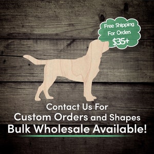 Labrador Retriever Dog Unfinished Wood Cutout Shape - Laser Cut DIY Craft Bulk Wholesale Pricing Engraved