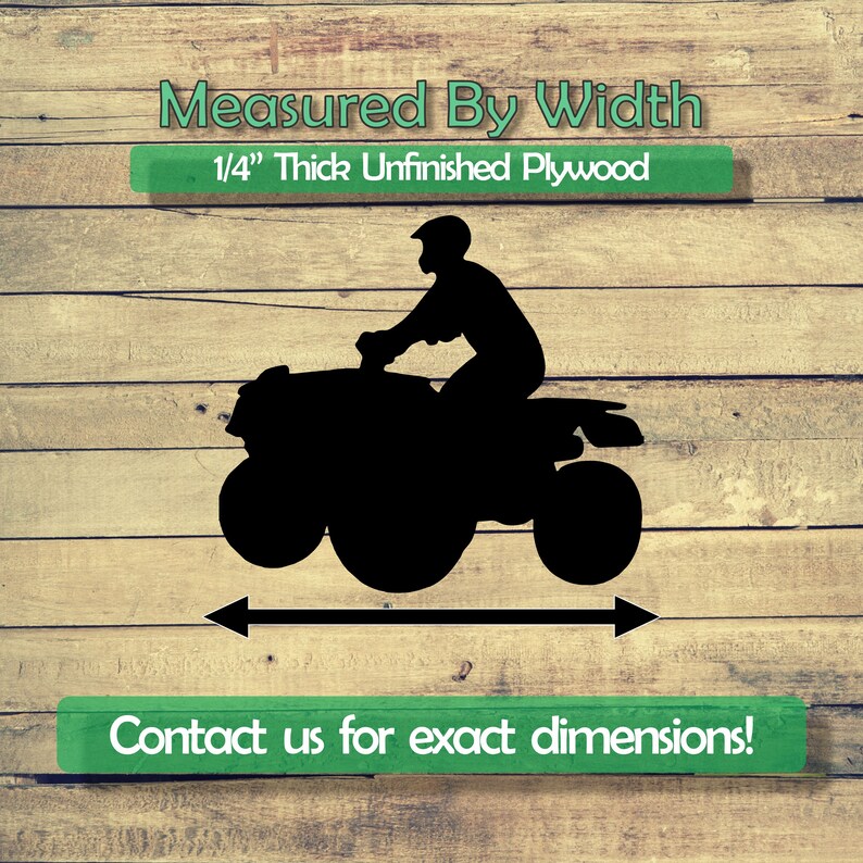 ATV Unfinished Wood Cutout Shape - Laser Cut DIY Craft Bulk Wholesale Pricing Engraved image 2
