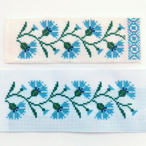 OWN4B The Flower Of Happiness Cross Stitch Kit - 11CT Stamped, 8.3x8.3", Includes Fabric, Thread, Needle