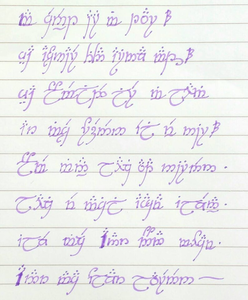 Lord of the rings elvish alphabet image