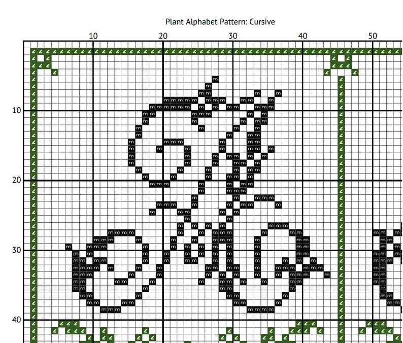 Growing Patterns Using Letters Plant Alphabet Cross Stitch Pattern, Elegant Cursive Letters PDF - Etsy