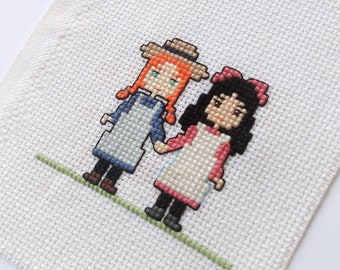 赤毛のアンのクロスステッチPDFパターン、アンとダイアナ - Etsy 日本