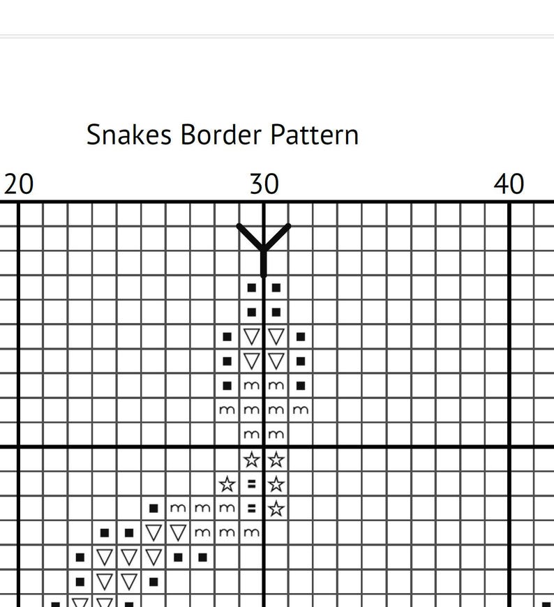 Snakes Cross Stitch Border PDF, Digital Bookmark Pattern - Etsy