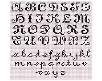 Fancy Alphabet Cross Stitch Pattern, Letters PDF