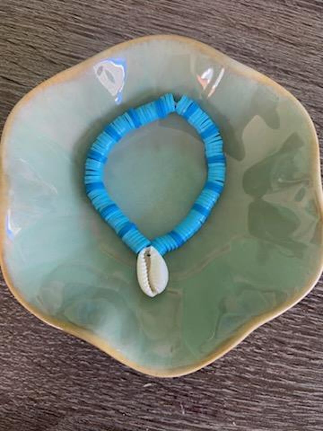 Girls Preppy Blue Puka Shell Charm Bracelet - Etsy