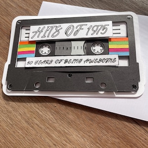 personalise retro cassette tape greeting card