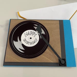 VINTAGE Record player birthday card