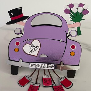 personalised Volkswagen beetle car wedding card