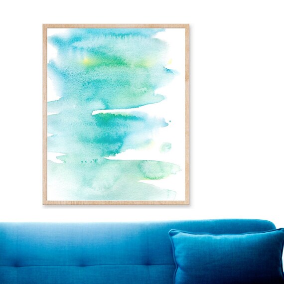 Teal Blue Green PRINTABLE DIGITAL DOWNLOAD of Original | Etsy