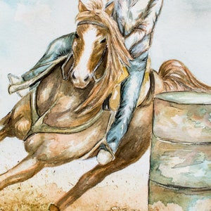 Horse Painting, Barrel Racing INSTANT DIGITAL DOWNLOAD Horse Wall Art ...