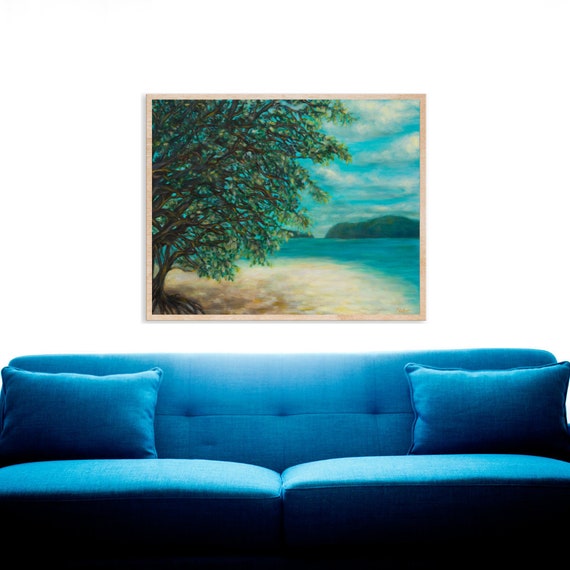 Ocean Wall Art Ocean Print Printable Digital Download Costa Rica Beach Wall Art Tropical Beach Painting Blue Turquoise Aqua Green Tan Teal Art Collectibles Prints Delage Com Br