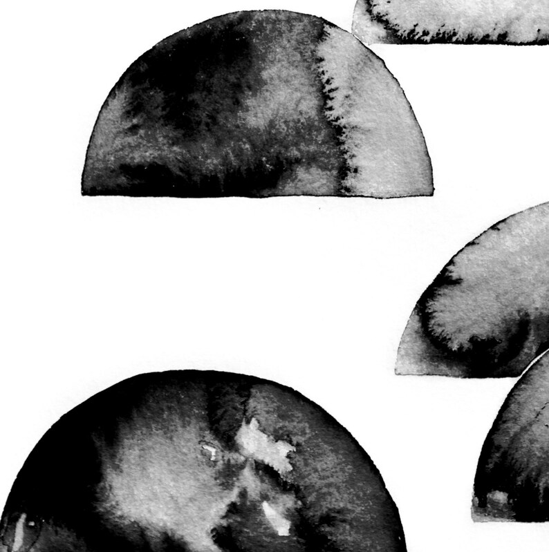 Black White Gray PRINTABLE Mid Century Modern Art DIGITAL Etsy