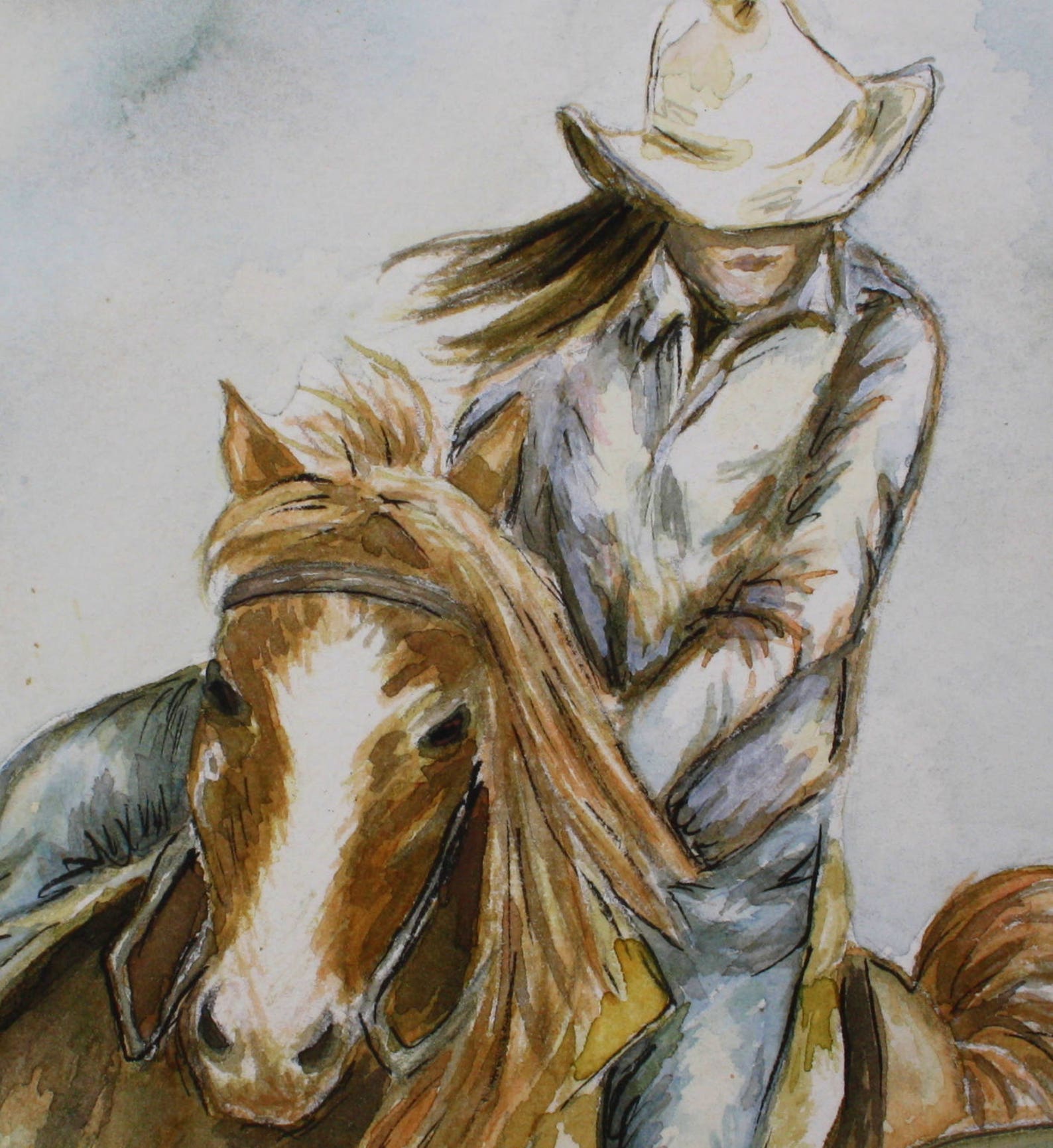 Horse Painting Barrel Racing Woman on Horse Wall Art Horse - Etsy