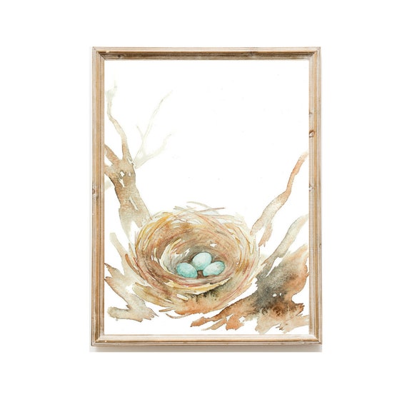 GICLEE print baby shower gift Baby Robin Bird Painting Red Robin nursery art gift