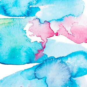 Abstract Watercolor Painting, PRINTABLE DIGITAL DOWNLOAD, Waterlilies ...