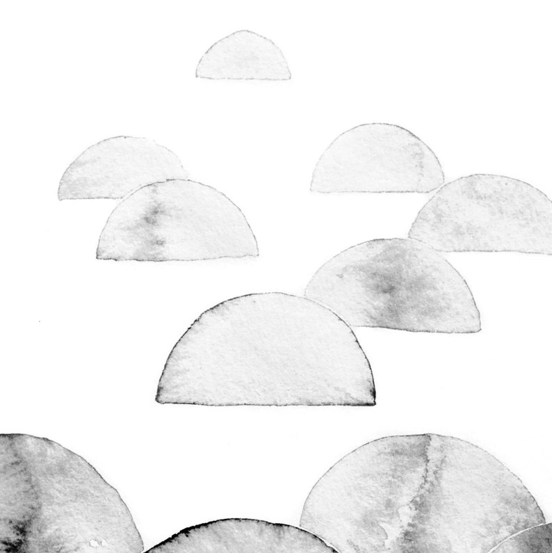 Black White Gray PRINTABLE Mid Century Modern Art DIGITAL Etsy