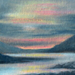 Ocean Sunset Instant PRINTABLE DIGITAL DOWNLOAD of Original Oil Pastel ...