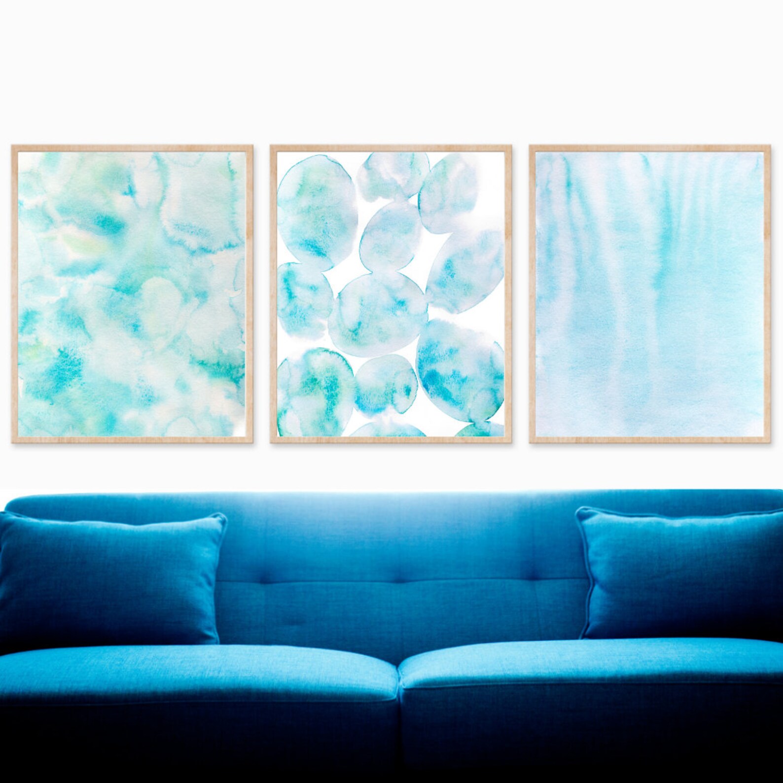 Light Blue Abstract PRINTABLE DIGITAL DOWNLOAD Painting Water Ripples ...
