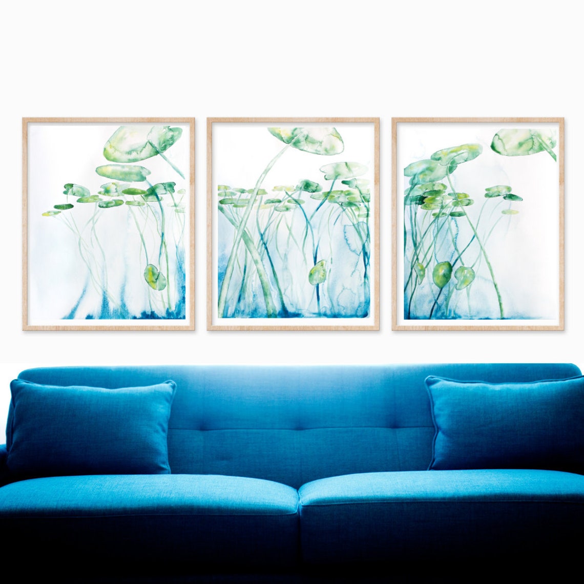 Set of Two Teal Prints PRINTABLE DIGITAL DOWNLOADS of Original - Etsy