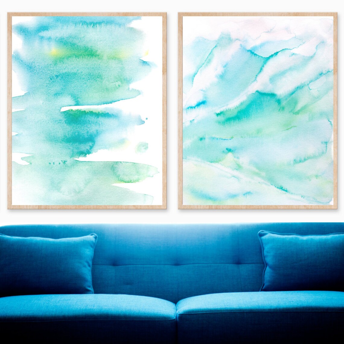 Teal Blue Green PRINTABLE DIGITAL DOWNLOAD of Original | Etsy