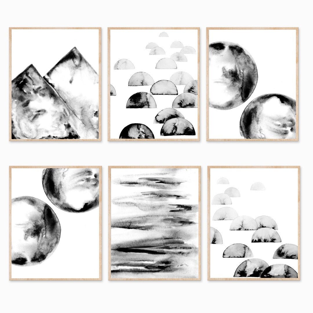 Set of SIX Black and White PRINTABLE DIGITAL Download files of | Etsy