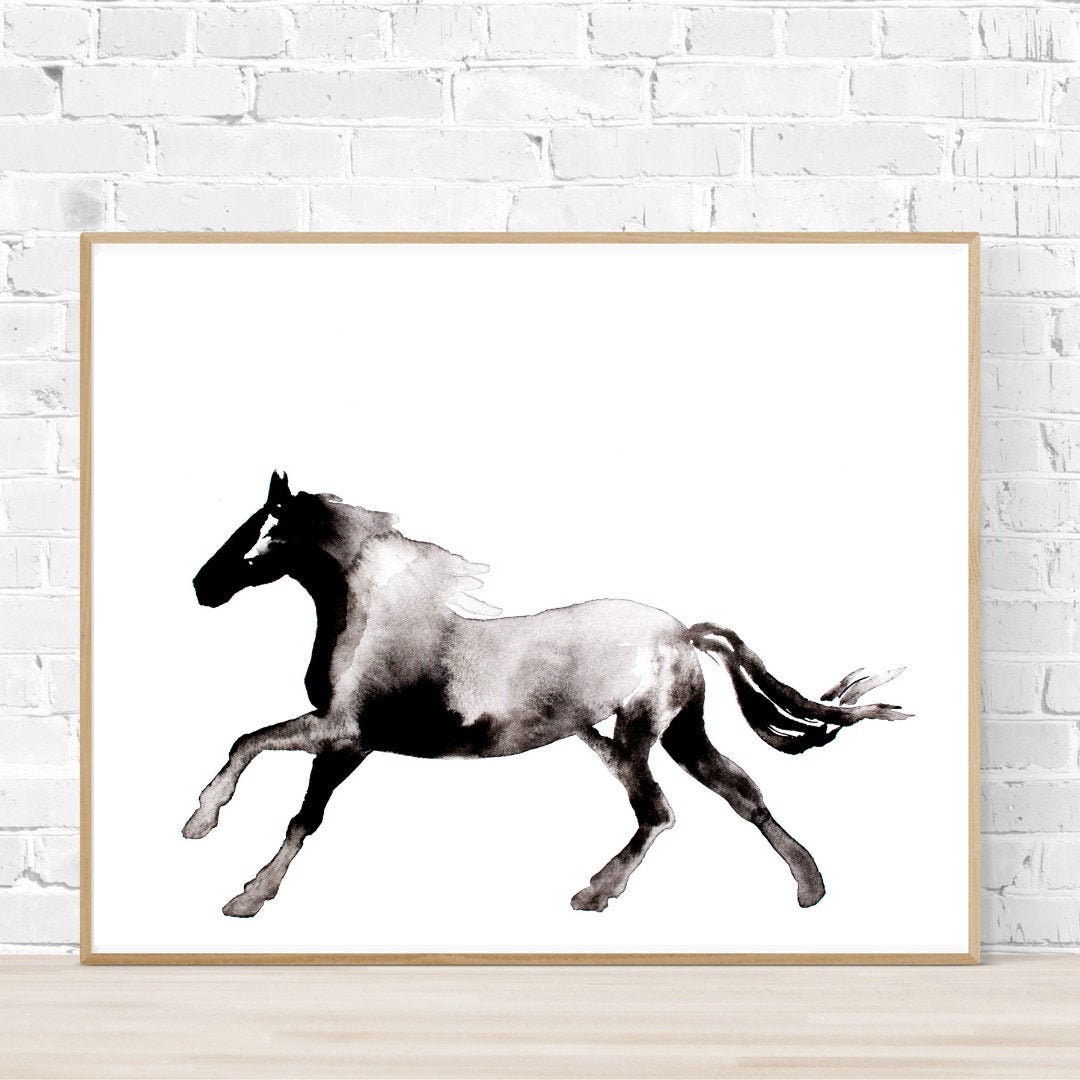 Horse Black And White Art
