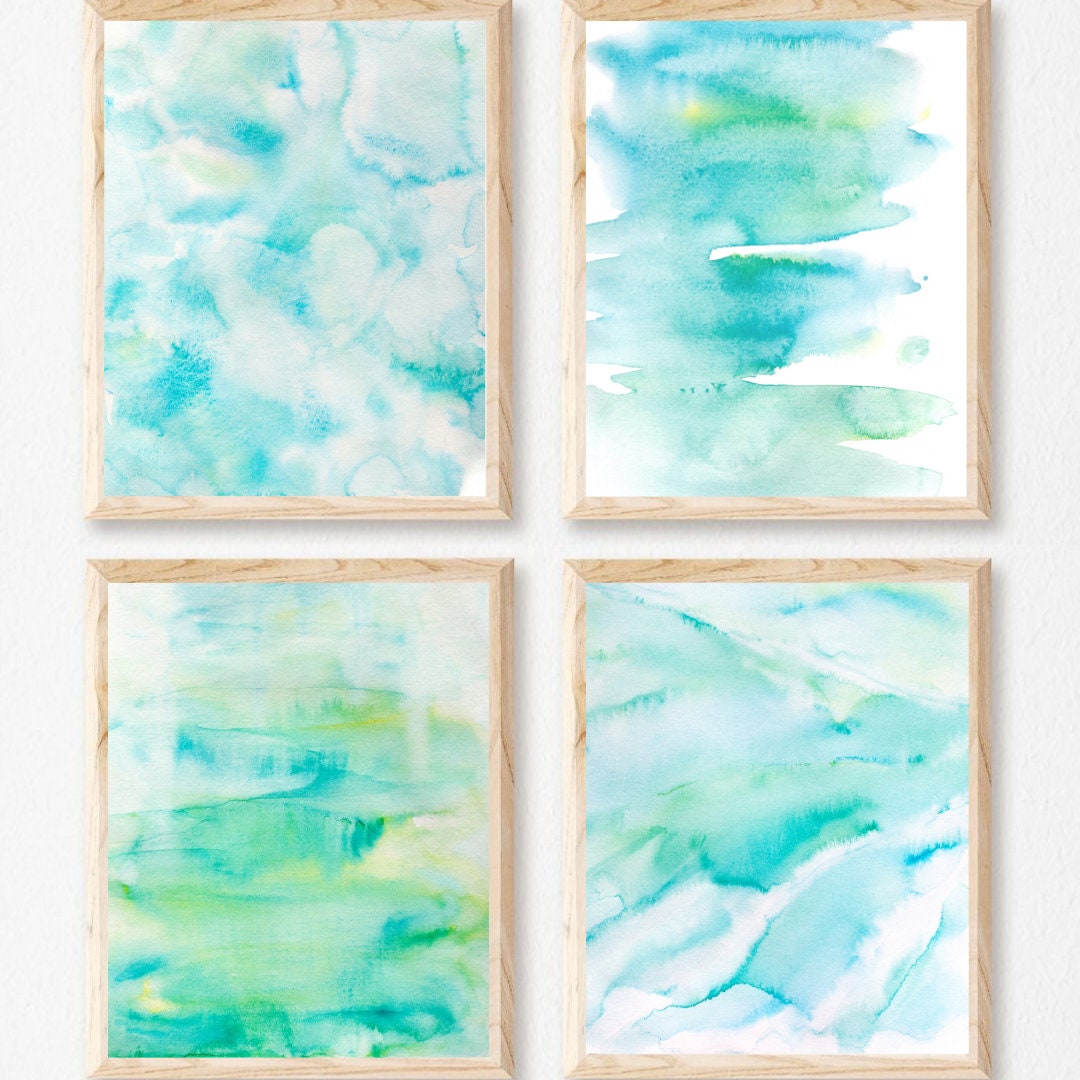 Teal Blue Green PRINTABLE DIGITAL DOWNLOAD of Original | Etsy