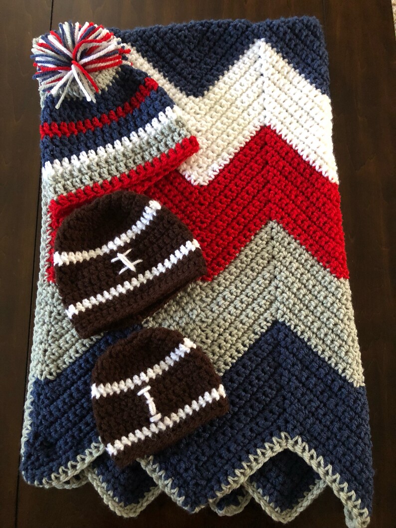 Patriots Baby Blanket And Hats Etsy Patriots Baby Blanket And Hats Etsy