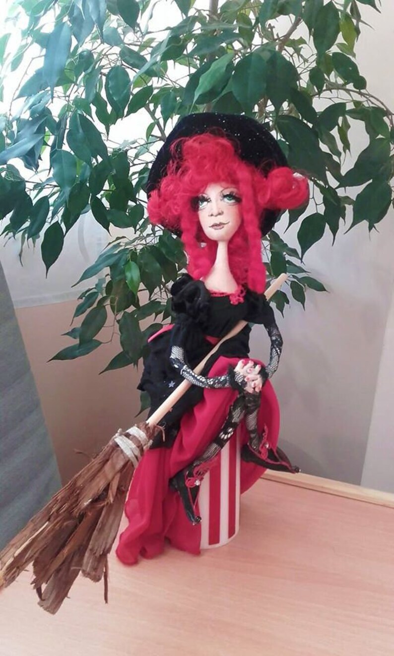 The Red Hair Witch Textile Author Doll Art Doll Very | Etsy