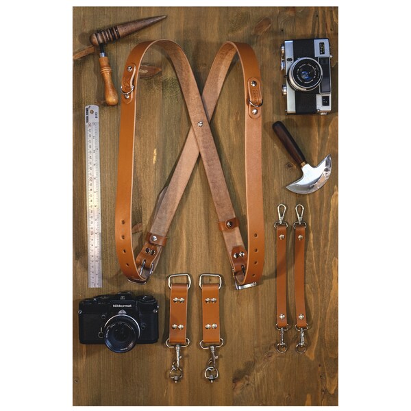 GOLDEN ARROW Leren camerariem riem met gepersonaliseerd logo - The Warrior ( Tan), bruin, L GOLDEN ARROW Leren camerariem riem met gepersonaliseerd logo - The Warrior ( Tan), bruin, L